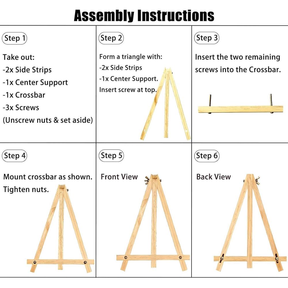 6 Pack 9 Inch Wood Easels, Tab - Kids Art Easel ulasan dan harga