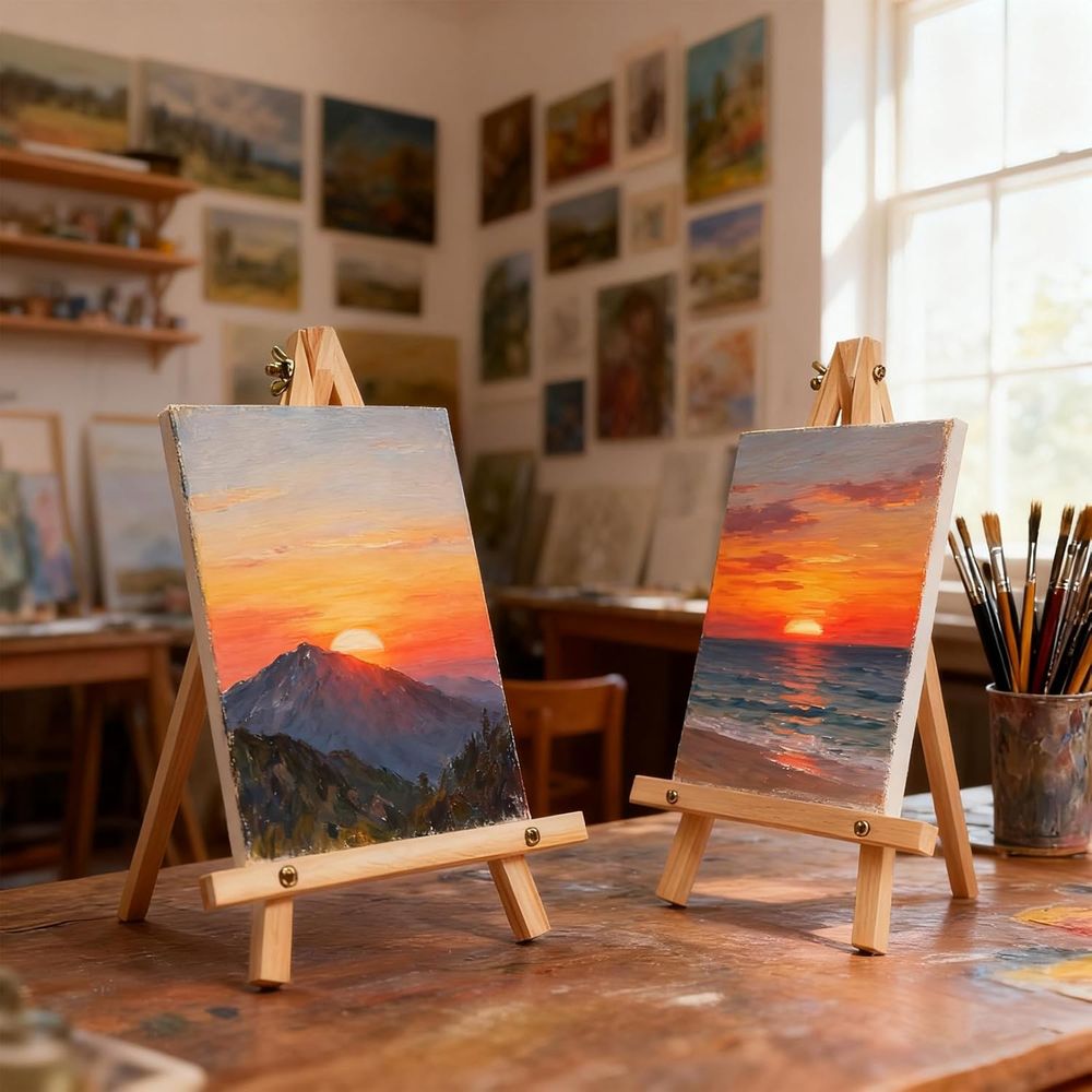 6 Pack 9 Inch Wood Easels, Tab - Kids Art Easel ulasan dan harga
