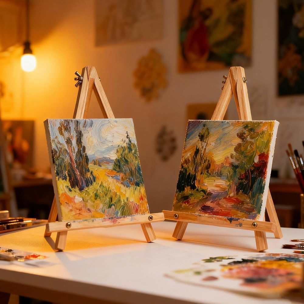 6 Pack 9 Inch Wood Easels, Tab - Kids Art Easel ulasan dan harga