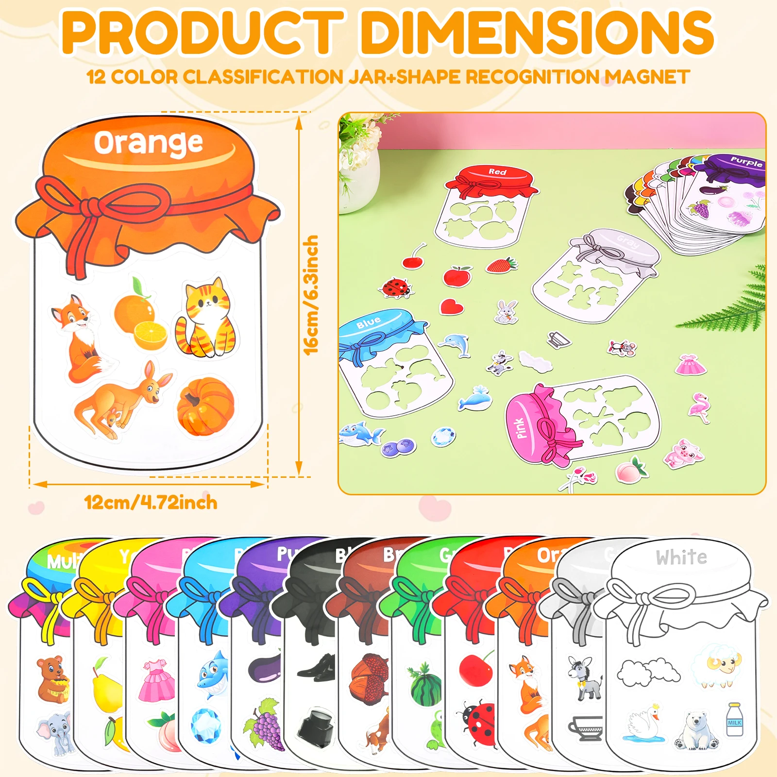 12/10Pcs Color Sorting Fridge  - Kids Toys 2 Year Old ulasan dan harga