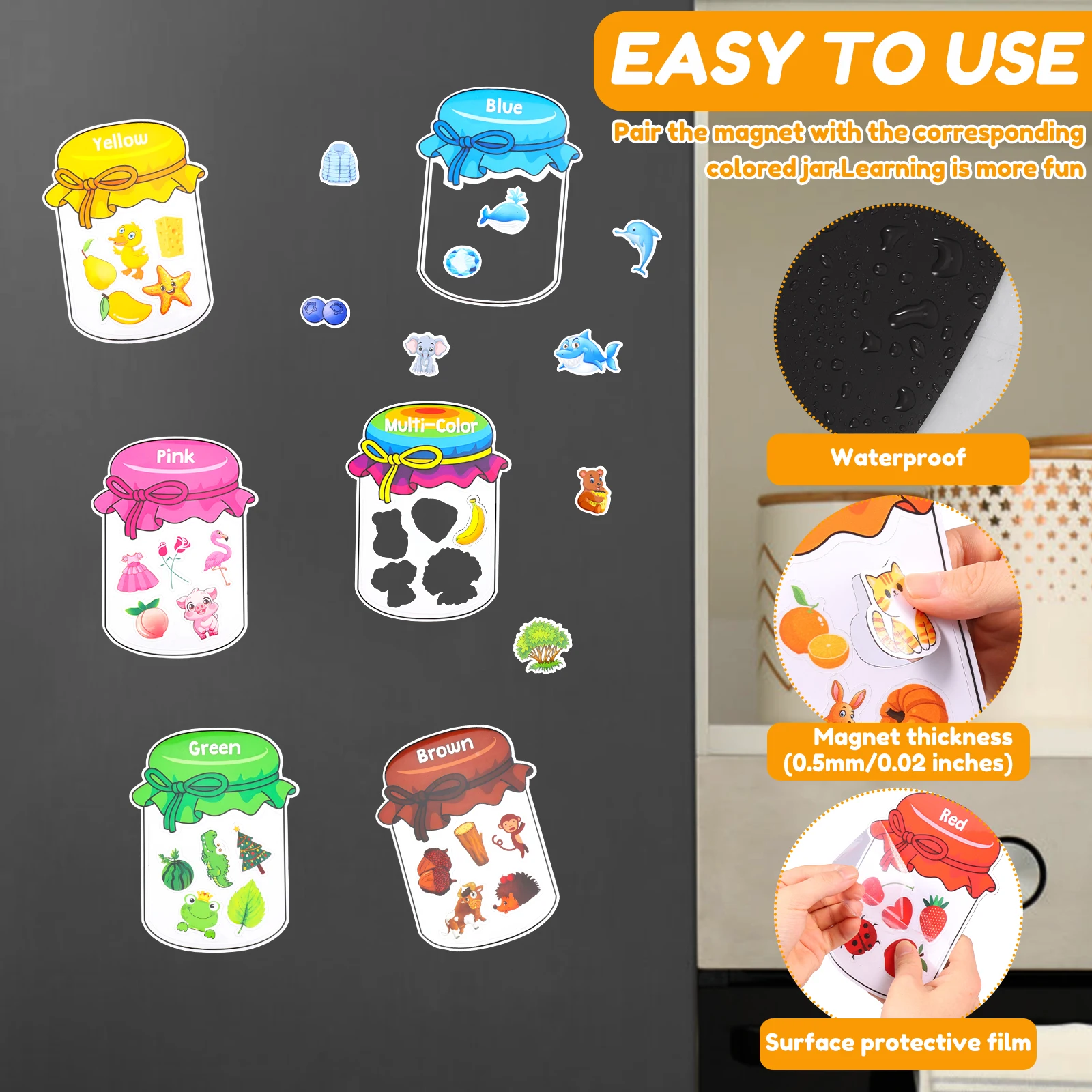 12/10Pcs Color Sorting Fridge  - Kids Toys 2 Year Old ulasan dan harga