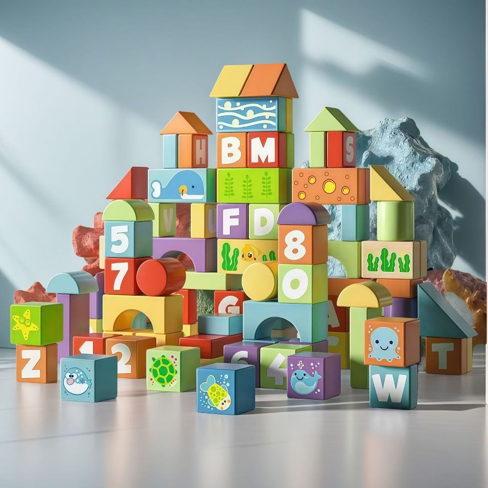 Wooden Wooden Building Blocks  - Wooden Blocks Stacking ulasan dan harga