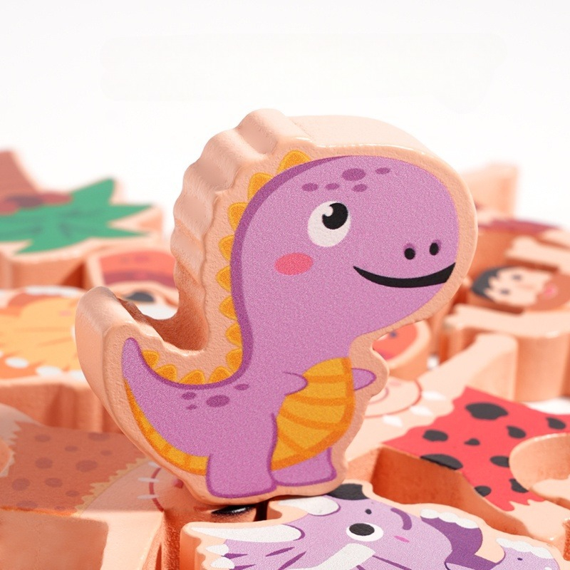 Primitive Dinosaur Balance Sta - Wooden Blocks Stacking ulasan dan harga