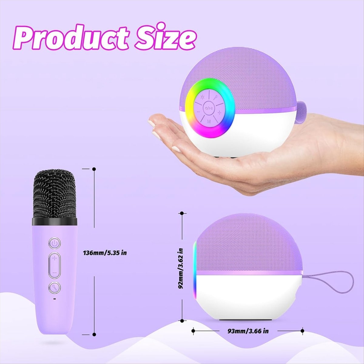 DTC5 Mini Karaoke Machine with - Kids Microphone Karaoke ulasan dan harga