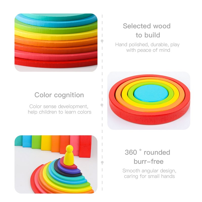 Montessori Wooden Block Toys B - Wooden Blocks Stacking ulasan dan harga