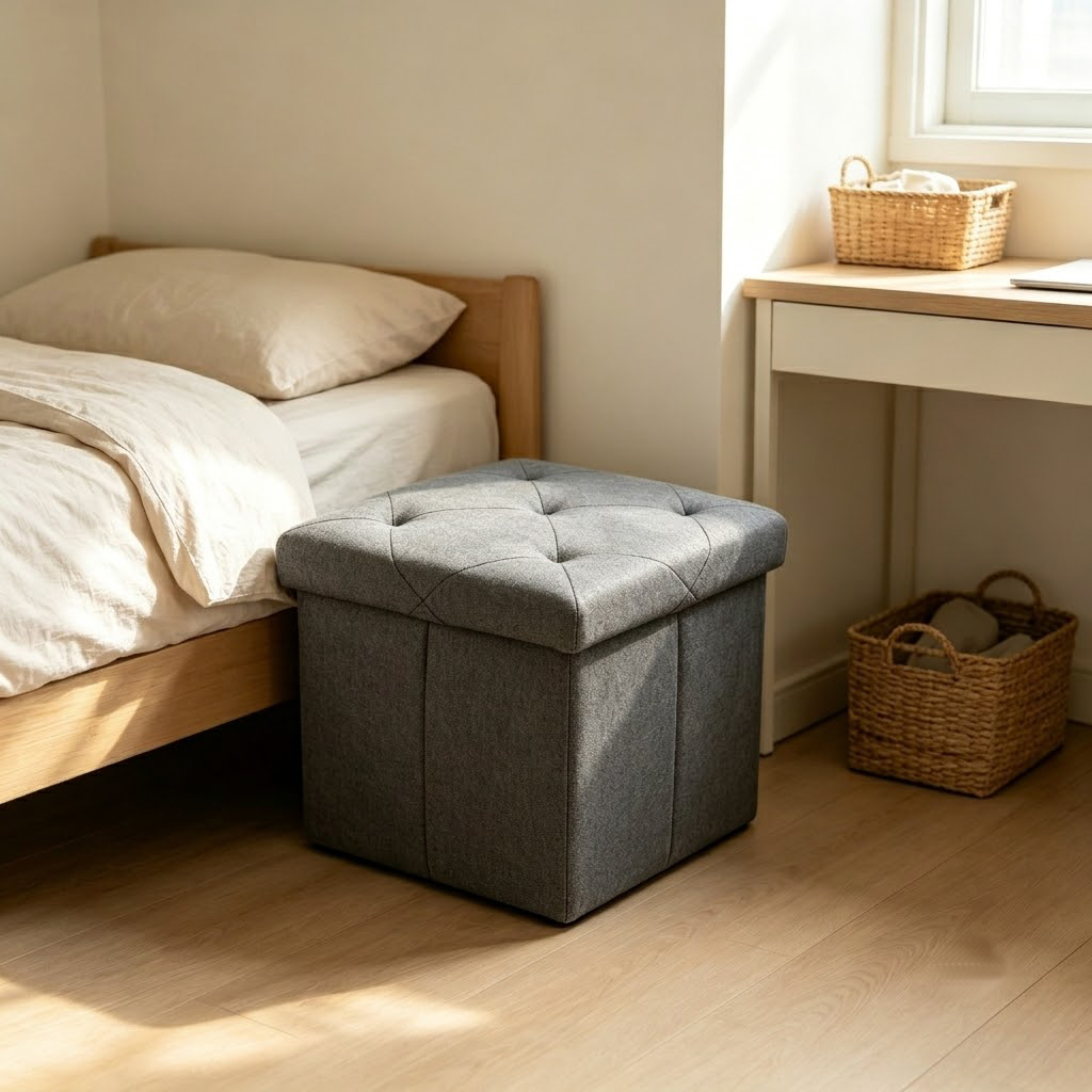 Folding Storage Ottoman Bench  - Wooden Blocks Stacking ulasan dan harga