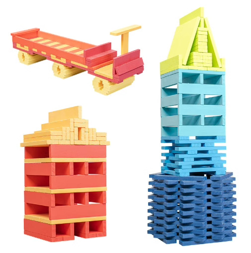 100PCS Classic Wooden Building - Wooden Blocks Stacking ulasan dan harga